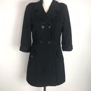 Tex by Max Azria Black Peacoat Winter Coat Small